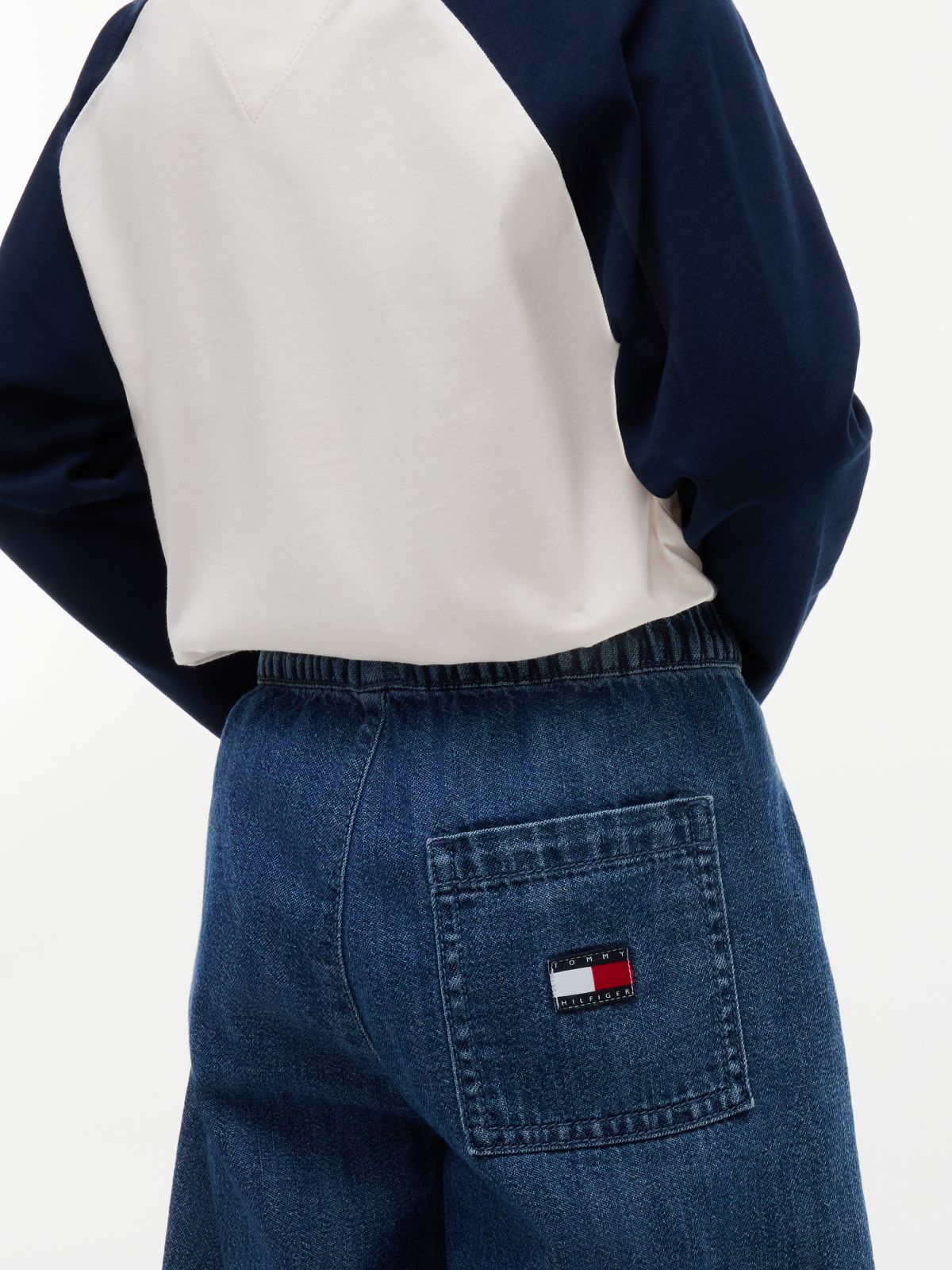 Loose Denim Drawstring Trousers — Denim
