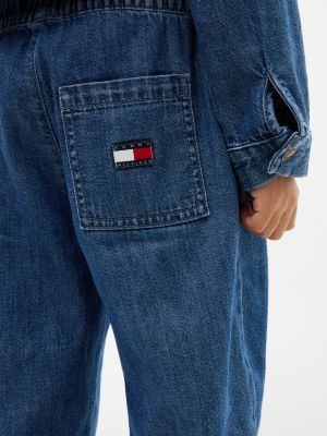 denim loose fit denim-hose mit tunnelzug für gender-inclusive kinder - tommy hilfiger