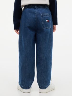 denim loose fit denim-hose mit tunnelzug für gender-inclusive kinder - tommy hilfiger