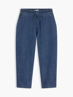 denim loose fit denim-hose mit tunnelzug für gender-inclusive kinder - tommy hilfiger