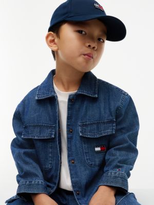 denim oversized denim overshirt for kids gender inclusive tommy hilfiger