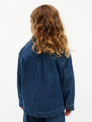 denim oversized denim overshirt for kids gender inclusive tommy hilfiger