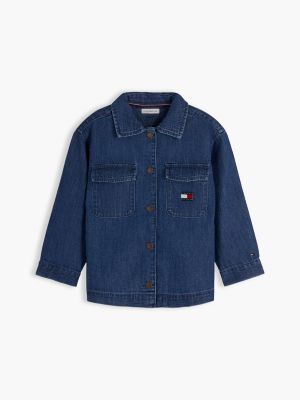 denim oversized denim overshirt for kids gender inclusive tommy hilfiger