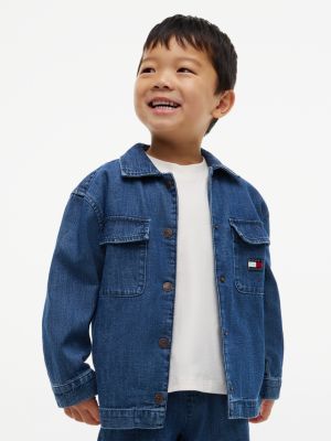 denim oversized denim overshirt for kids gender inclusive tommy hilfiger