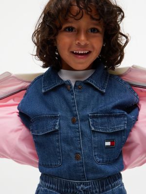 white back logo quilted relaxed bomber jacket for kids gender inclusive tommy hilfiger