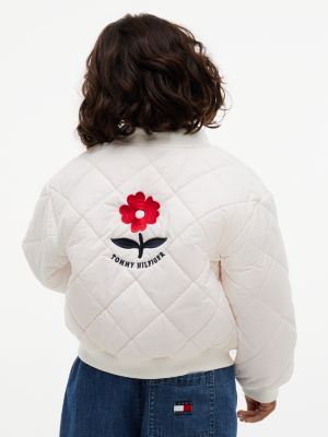 white back logo quilted relaxed bomber jacket for kids gender inclusive tommy hilfiger