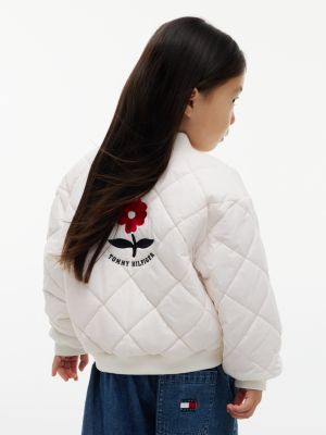 white back logo quilted relaxed bomber jacket for kids gender inclusive tommy hilfiger