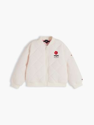 white back logo quilted relaxed bomber jacket for kids gender inclusive tommy hilfiger
