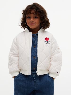 white back logo quilted relaxed bomber jacket for kids gender inclusive tommy hilfiger