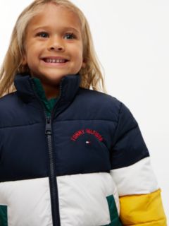 Colour-Blocked Ripstop Hooded Puffer Jacket — Blue 6