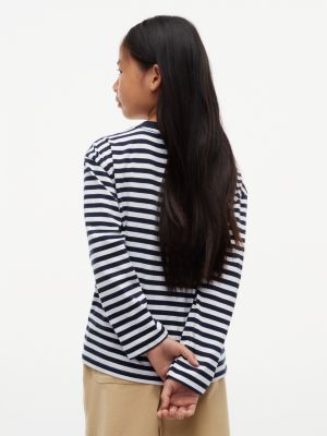 blau essential langarmshirt mit logo für gender-inclusive kinder - tommy hilfiger