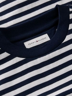blau essential langarmshirt mit logo für gender-inclusive kinder - tommy hilfiger