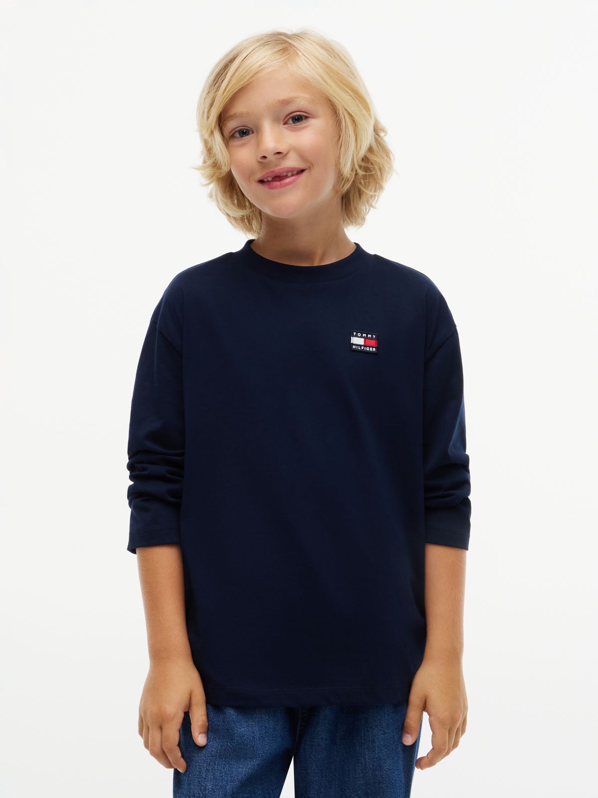 Essential Logo Long Sleeve T-Shirt — Blue