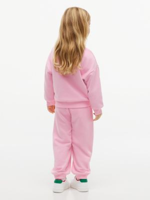 pink essential sweatshirt and joggers set for kids gender inclusive tommy hilfiger