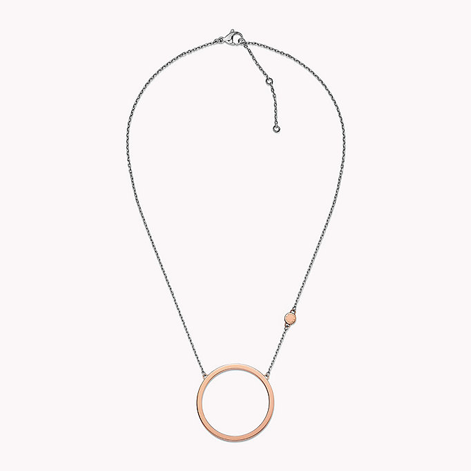 pink open circle necklace for women tommy hilfiger