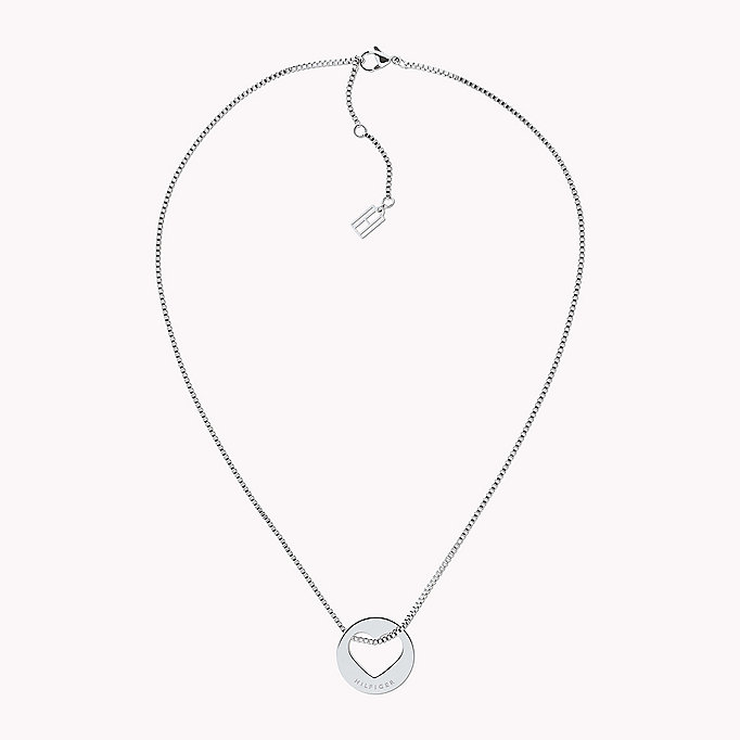 silver heart pendant necklace for women tommy hilfiger