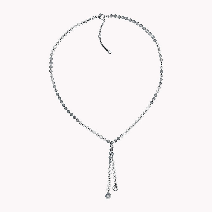 silver flat disc necklace for women tommy hilfiger