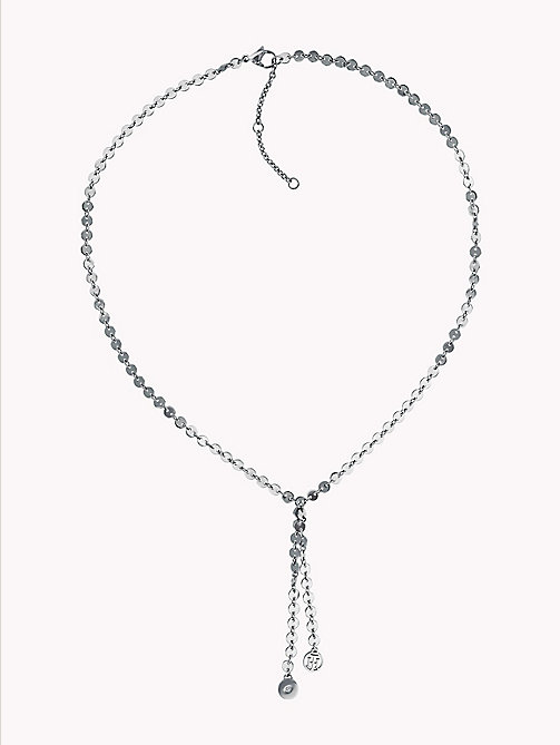 silver flat disc necklace for women tommy hilfiger
