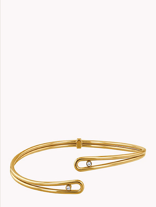 gold crystal embellished cuff for women tommy hilfiger