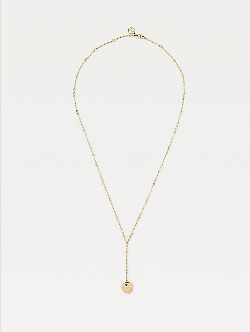 gold gold-plated drop bead necklace for women tommy hilfiger