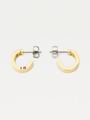Gold-Plated Monogram Hoop Earrings 