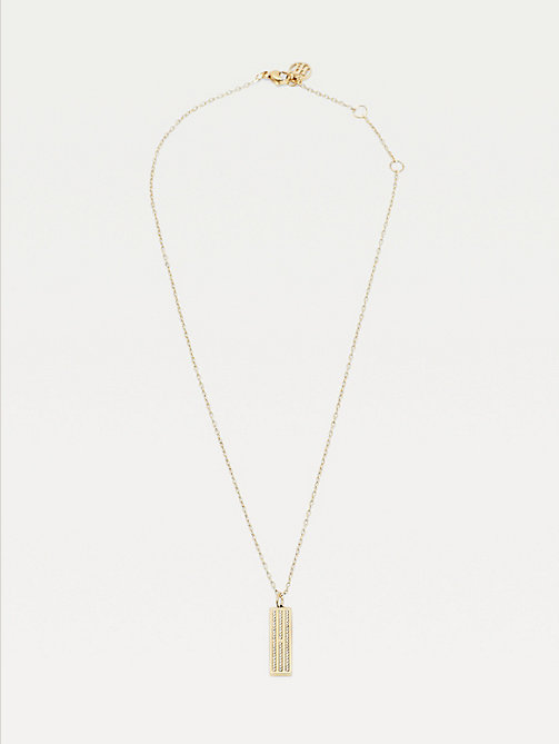 gold gold-plated logo necklace for women tommy hilfiger