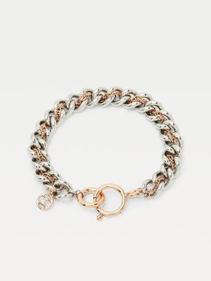 Two-Tone Rose Gold-Plated Link Bracelet 