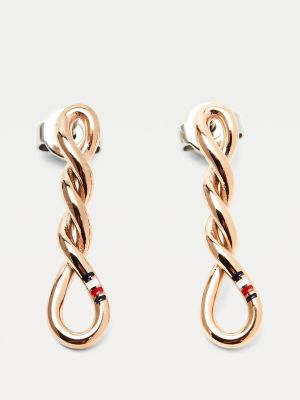 Twisted Rose-Gold Plated Earrings 