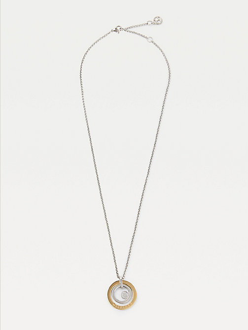 silver two-tone gold-plated loop necklace for women tommy hilfiger