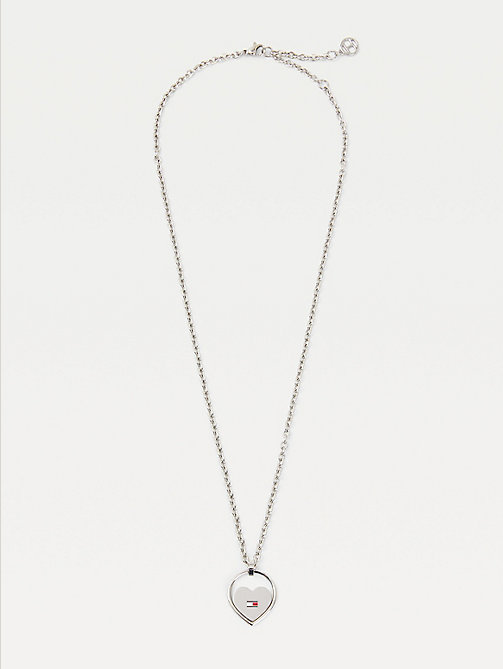silver stainless steel heart necklace for women tommy hilfiger