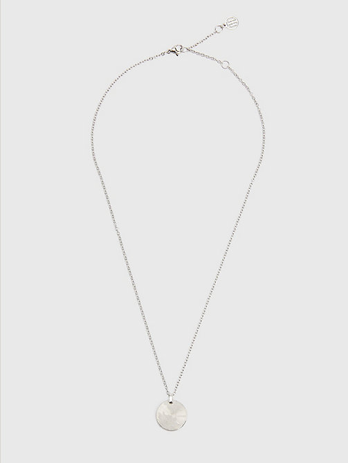 silver floral engraved necklace for women tommy hilfiger