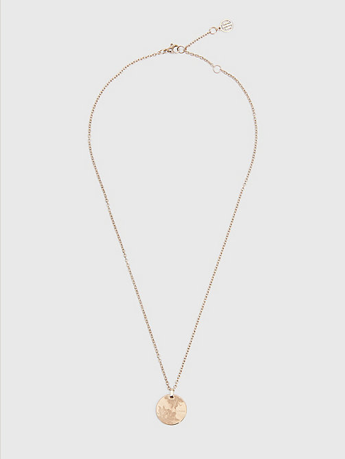 gold floral engraved pendant necklace for women tommy hilfiger