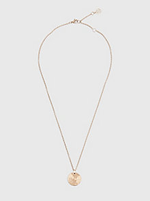 gold floral engraved pendant necklace for women tommy hilfiger