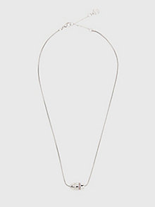 silver engraved charm necklace for women tommy hilfiger