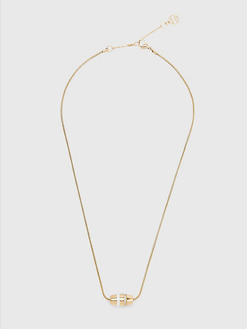 gold gold-tone crystal charm necklace for women tommy hilfiger