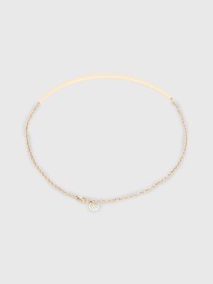 gold goldfarbene kette mit gravur für damen - tommy hilfiger