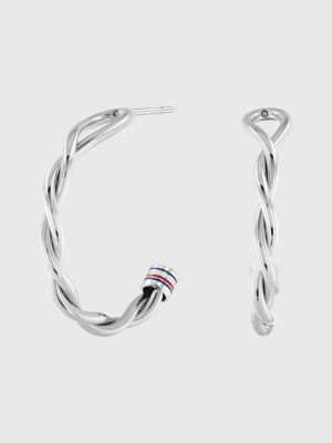 Steel Twist Hoop Earrings | SILVER | Tommy Hilfiger