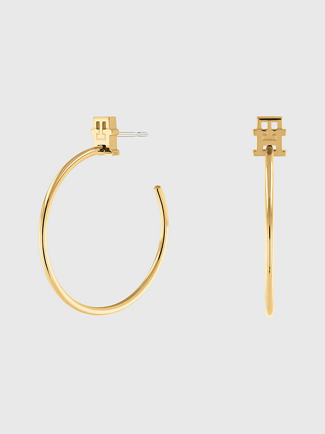 gold gold-plated hoop earrings for women tommy hilfiger