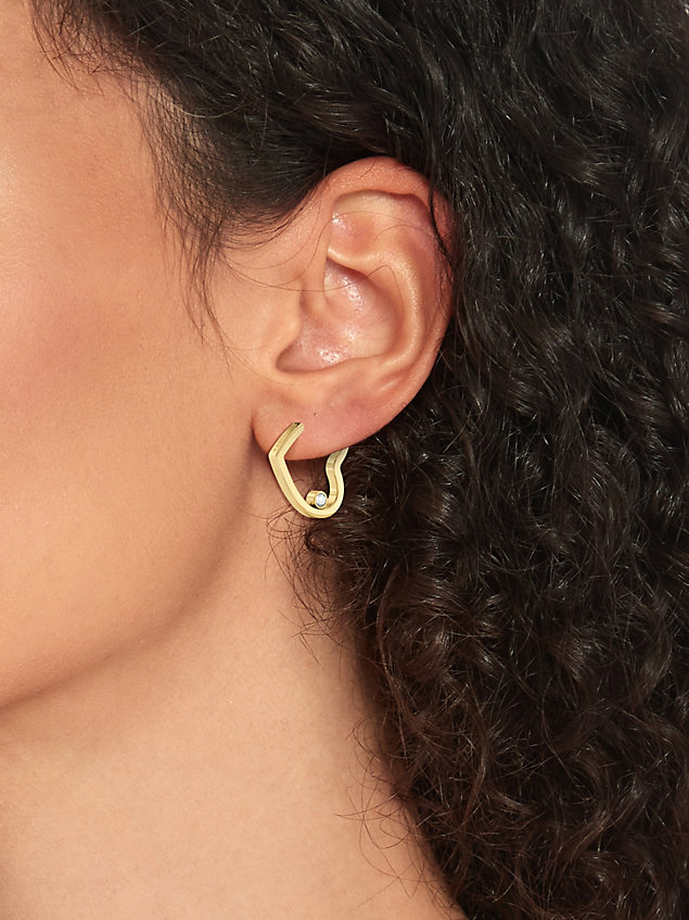 boucles d'oreilles avec cœur et cristal gold pour femmes tommy hilfiger