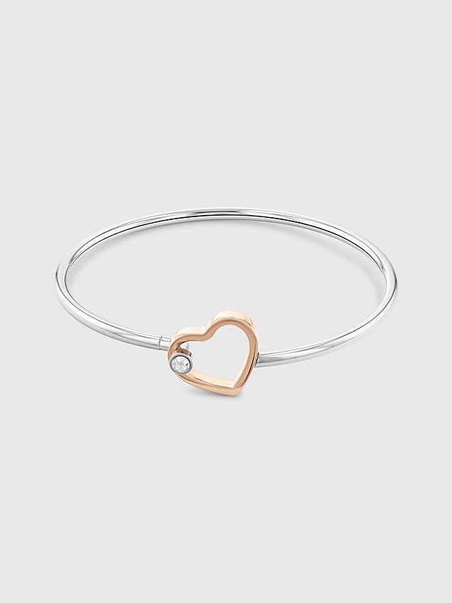 bracelet jonc bicolore avec cœur et strass multi pour femmes tommy hilfiger