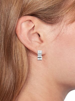 Crystal-Embellished Steel Watch Links Earrings | SILVER | Hilfiger
