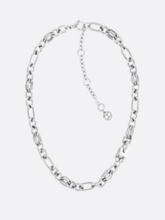 Stainless Steel Contrast Chain-Link Necklace — Silver 1