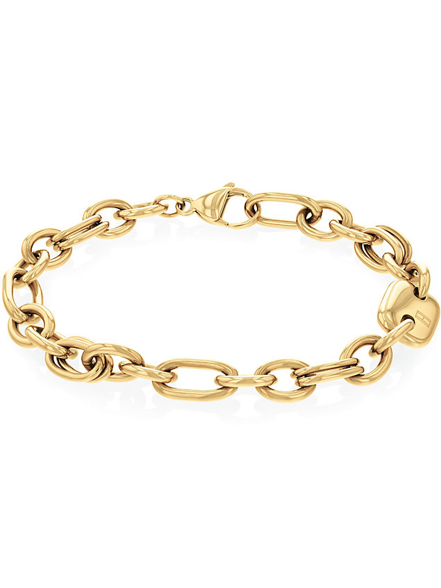 gold vergoldetes armband mit kontrast-gliedern für damen - tommy hilfiger