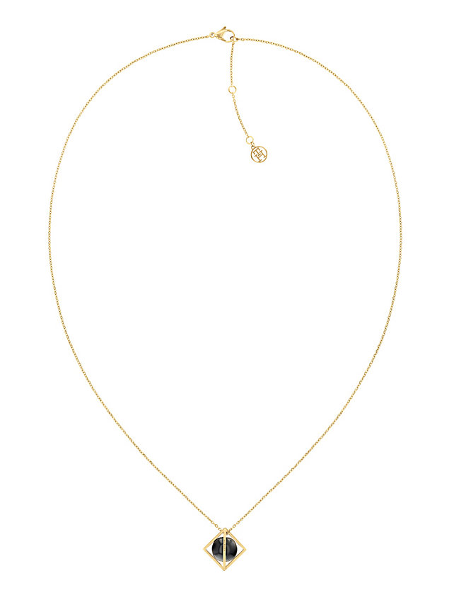 collier plaqué or et perle en onyx gold pour femmes tommy hilfiger