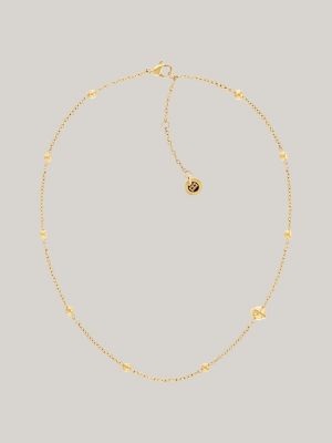 gold vergoldete edelstahl-halskette mit kugeln für damen - tommy hilfiger