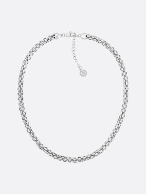 Stainless Steel Intertwined Chain Necklace Hilfiger Silver | | Tommy