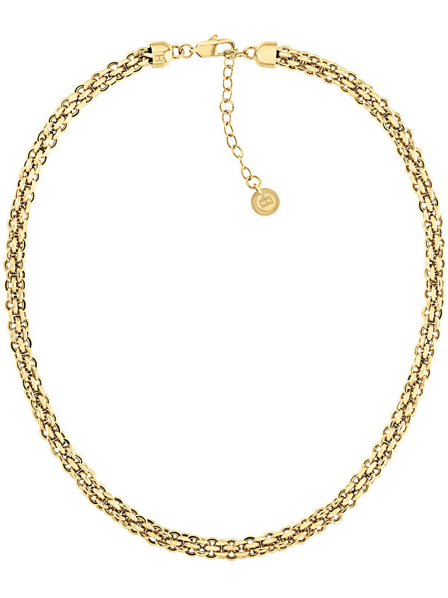 collier chaîne entrelacé plaqué or gold pour femmes tommy hilfiger