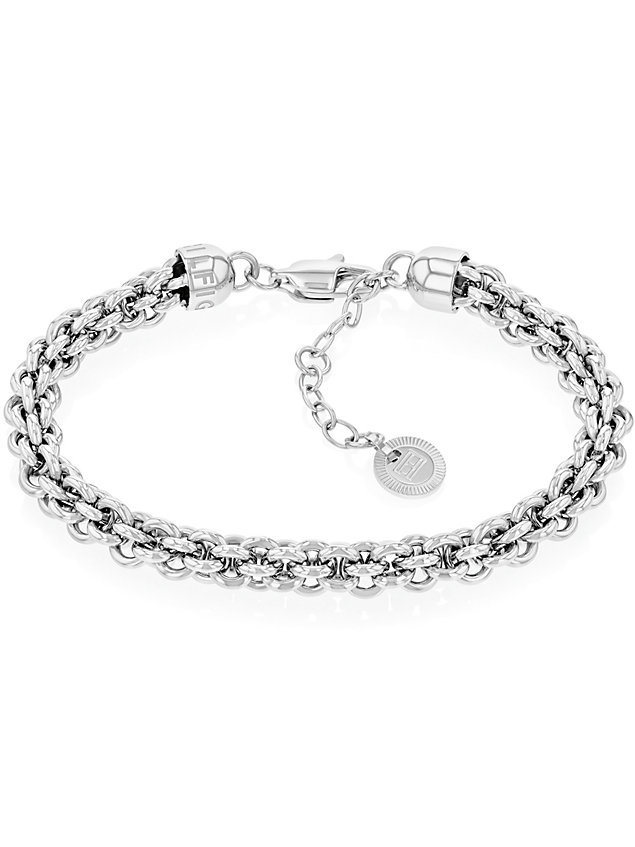 silver stainless steel intertwined chain bracelet for women tommy hilfiger