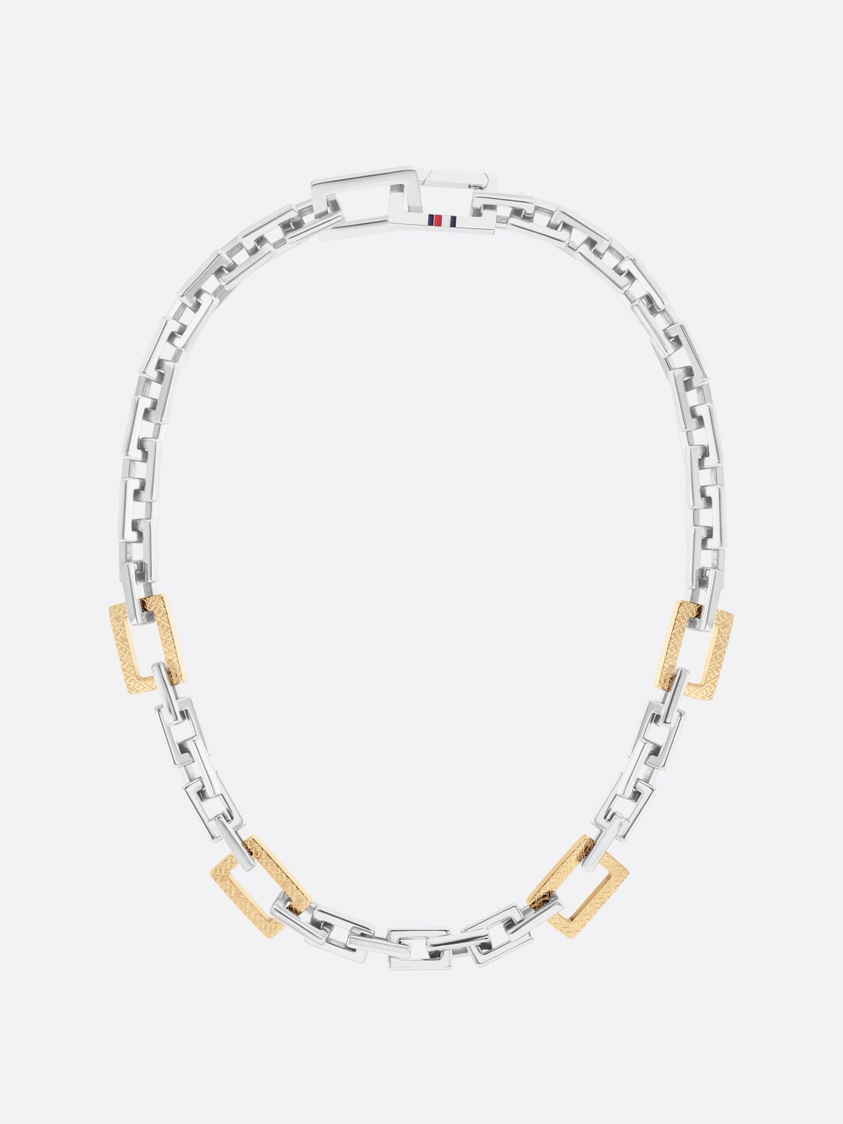 Two-Tone Infinity Chain TH Monogram Necklace — Multi