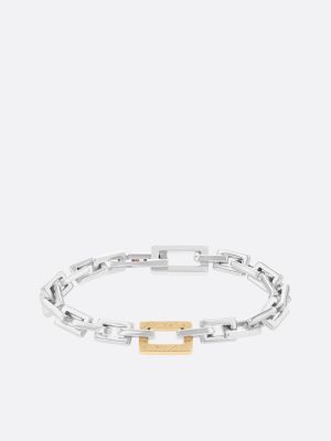 multi two-tone infinity chain th monogram bracelet for women tommy hilfiger